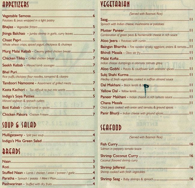 indigo lynnwood menu