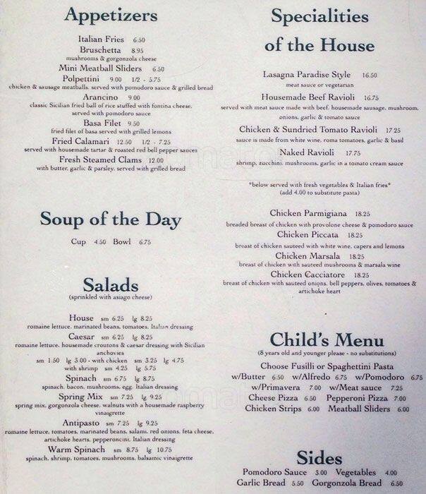 Paradise Pizza & Pasta Menu Urbanspoon/Zomato