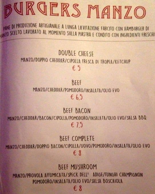 Menu di Officina Burger 'n' Beer 