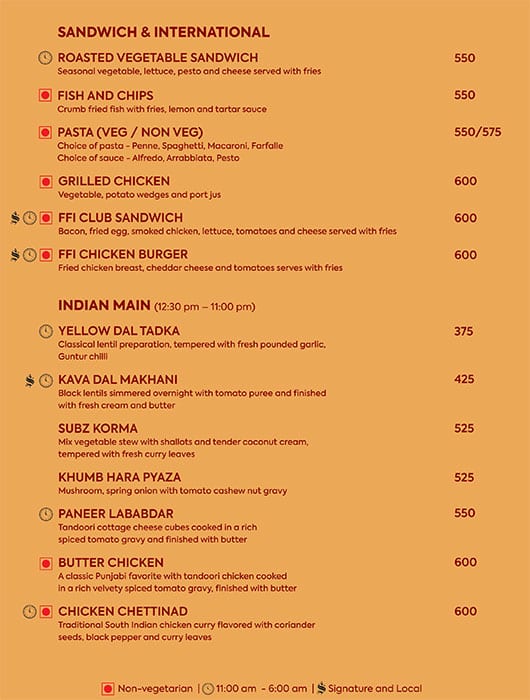 Kava, Fairfield by Marriott Bengaluru Rajajinagar menu