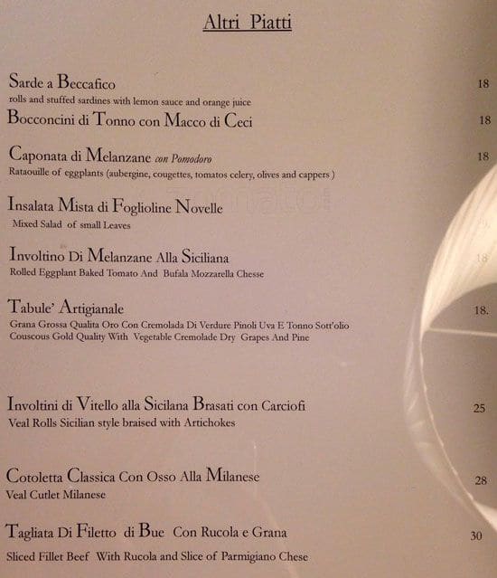 Menu di 13 Giugno - Goldoni 