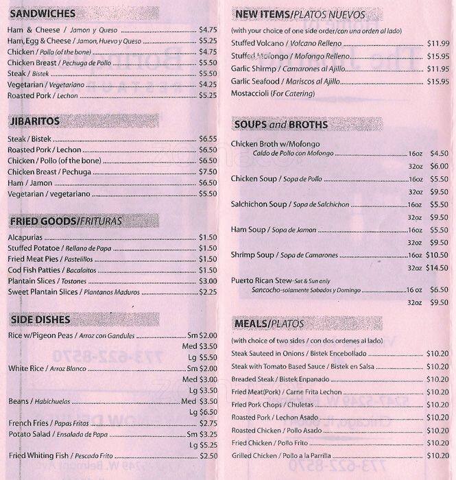 Borinquen Restaurant Menu, Menu for Borinquen Restaurant, Belmont