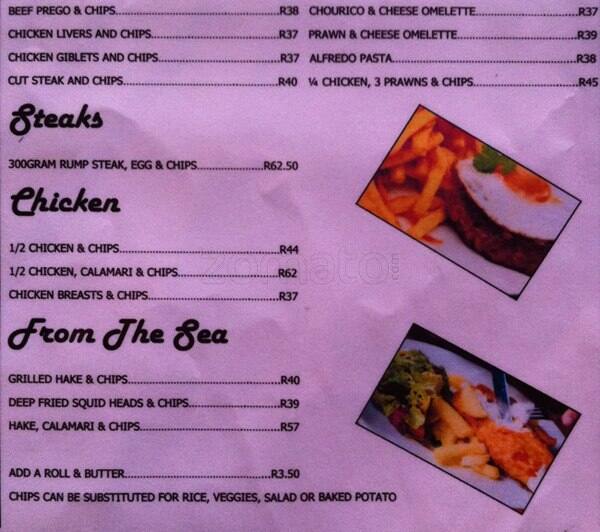 Menu at Coimbra Restaurant, Durban