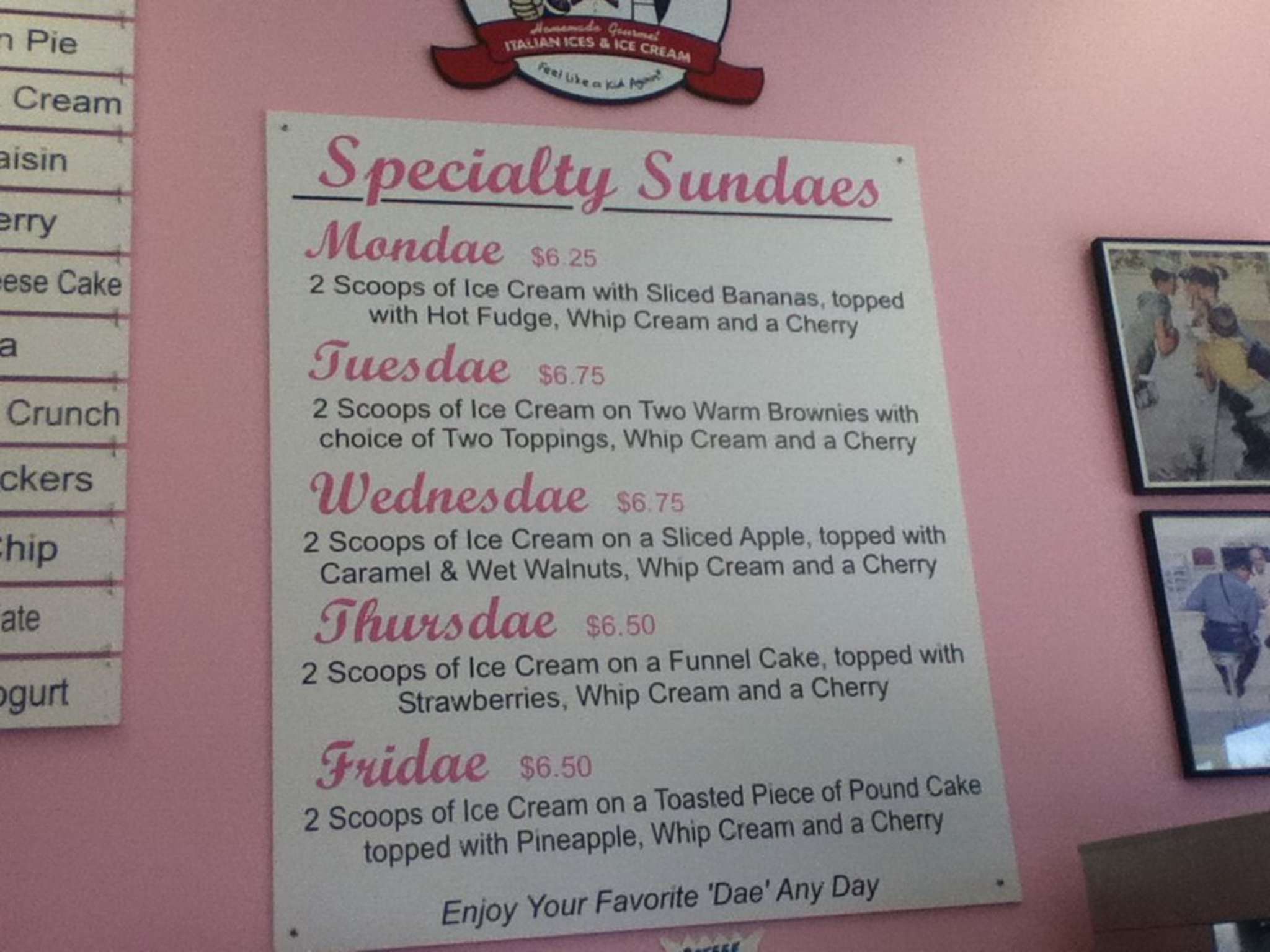 Scoops Plus Menu, Menu for Scoops Plus, Manahawkin, Manahawkin