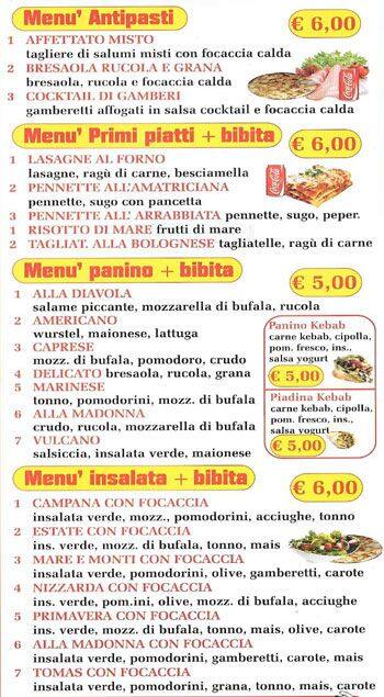 Menu di Alla Madonna 