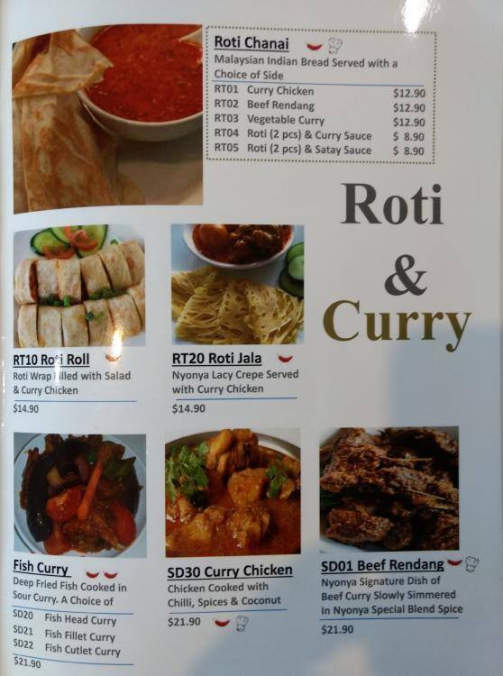 Menu at Nyonya House restaurant, Laverton, 1A Triholm Ave
