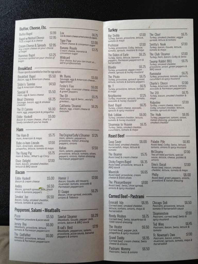 Sully's Steamers Menu, Menu untuk Sully's Steamers, Greenville
