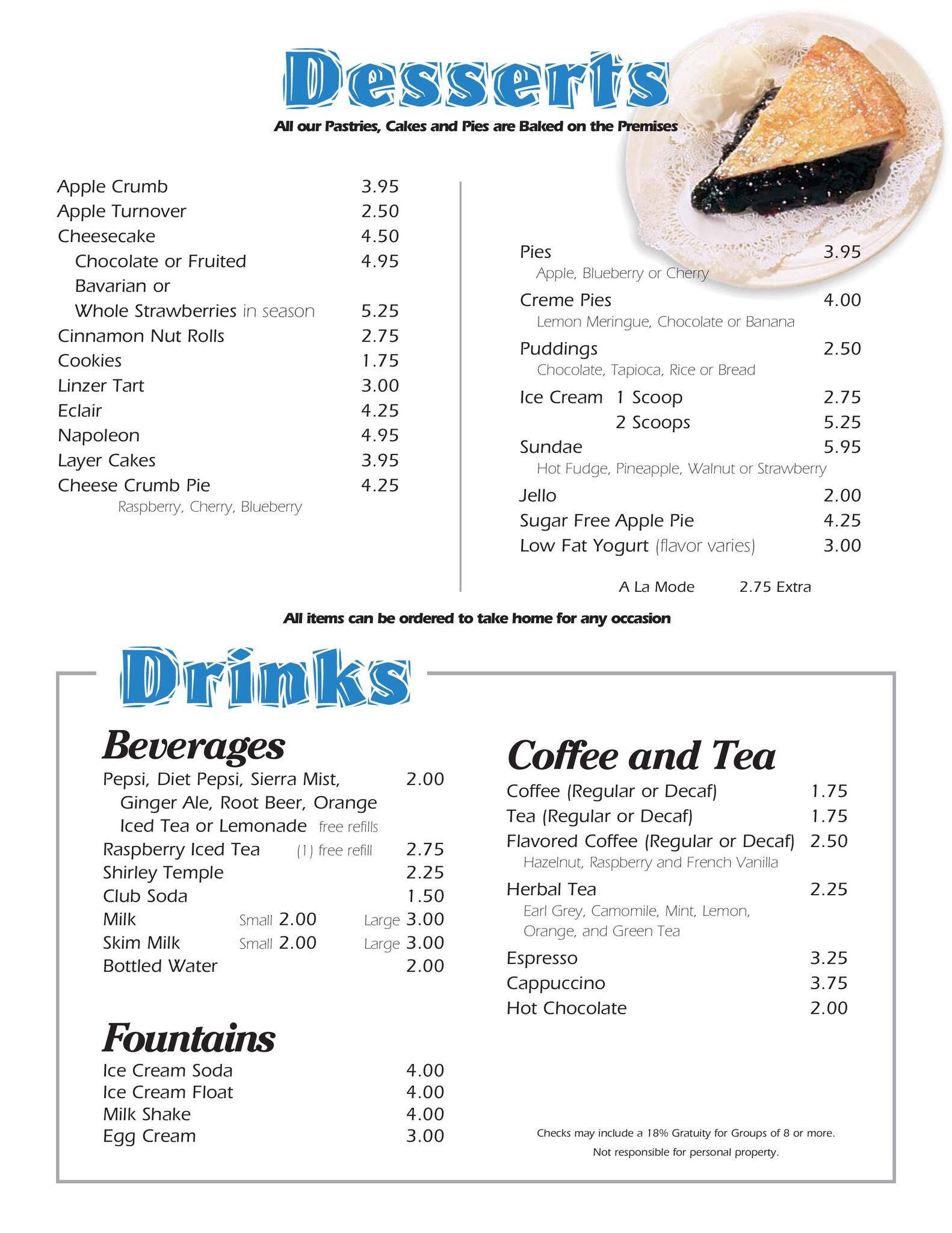 Menu at Neptune Diner restaurant, Newburgh