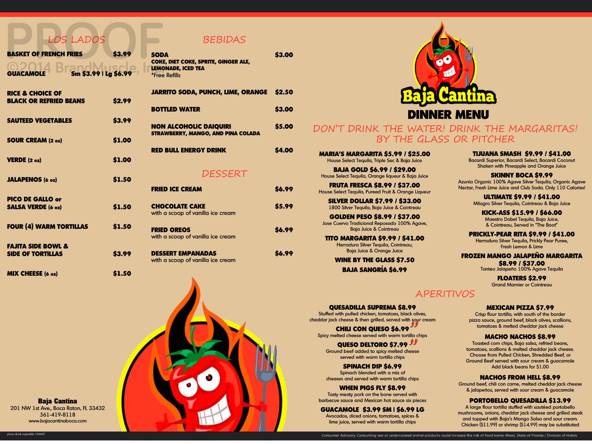 Baja Cantina Menu, Menu for Baja Cantina, Boca Raton, Miami