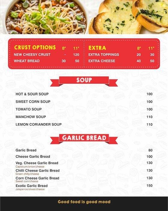 Menu at Den's Pizza Piplod, Surat