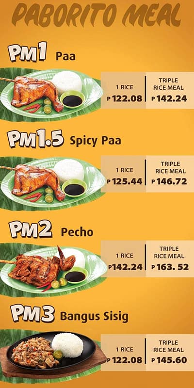 Menu At Mang Inasal Restaurant Manila Ground Floor