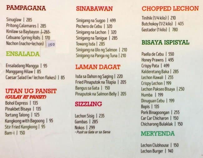 Jun & Jun's Cebu Lechon Menu, Menu for Jun & Jun's Cebu Lechon, Ugong