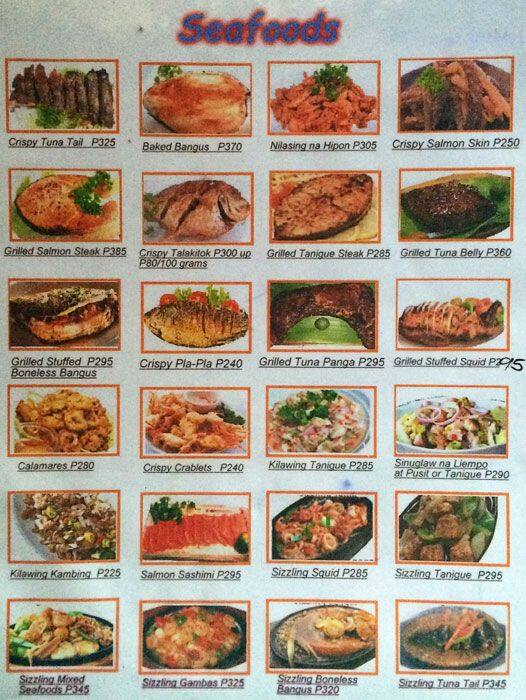 Menu at La Carinosa Grill pub &amp; bar, Manila