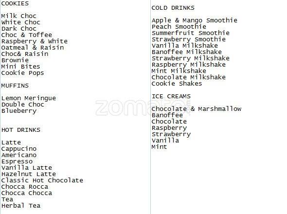 Millie S Cookies Menu For Bullring Millie S Cookies Bullring Menu