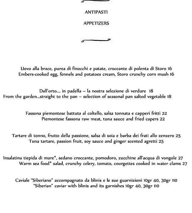 Menu di Gastronomico 