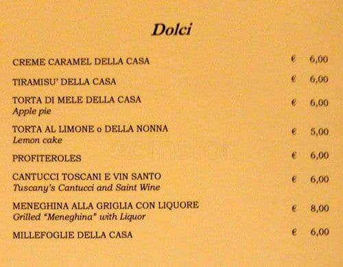 Menu di Ristorante Da Bruno 