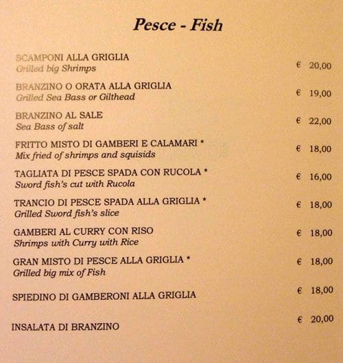 Menu di Ristorante Da Bruno 