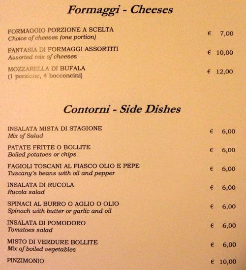 Menu di Ristorante Da Bruno 