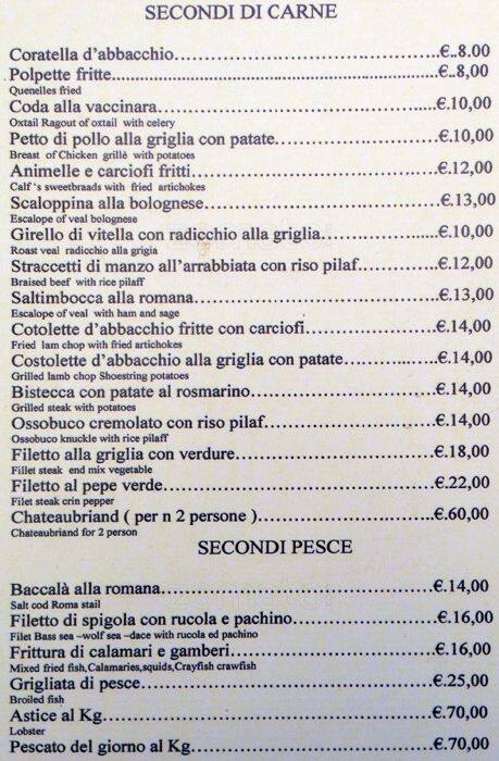 Ristorante Pizzeria Le Volte Speisekarte