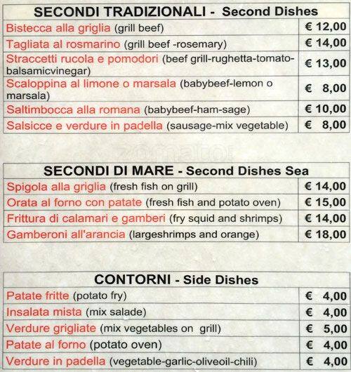 Menu di Locanda Giolitti 