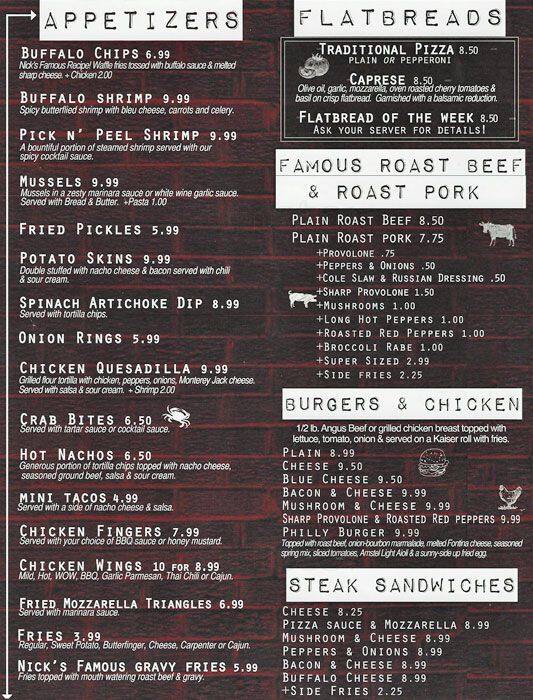 Nick's Roast Beef of Cottman Menu Urbanspoon/Zomato