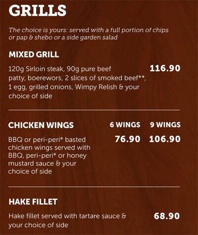 Wimpy menu