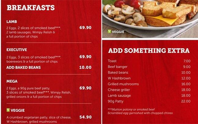 Wimpy menu