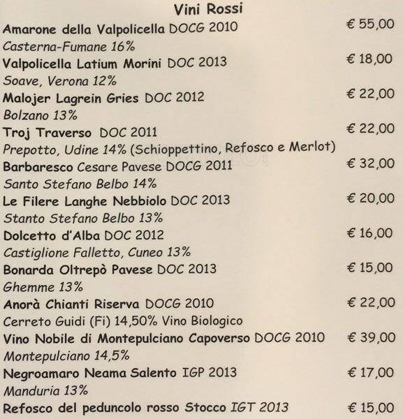 Menu di Il Maglio 