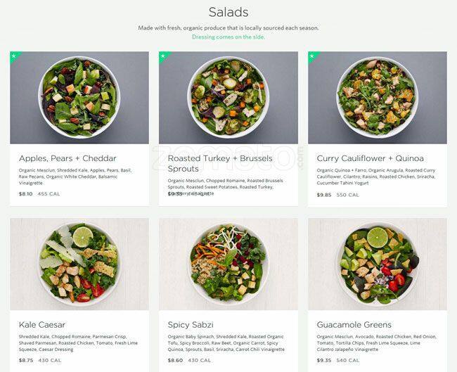 Menu At Sweetgreen Restaurant Boston 372 Congress St