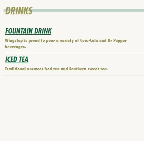 Wingstop меню