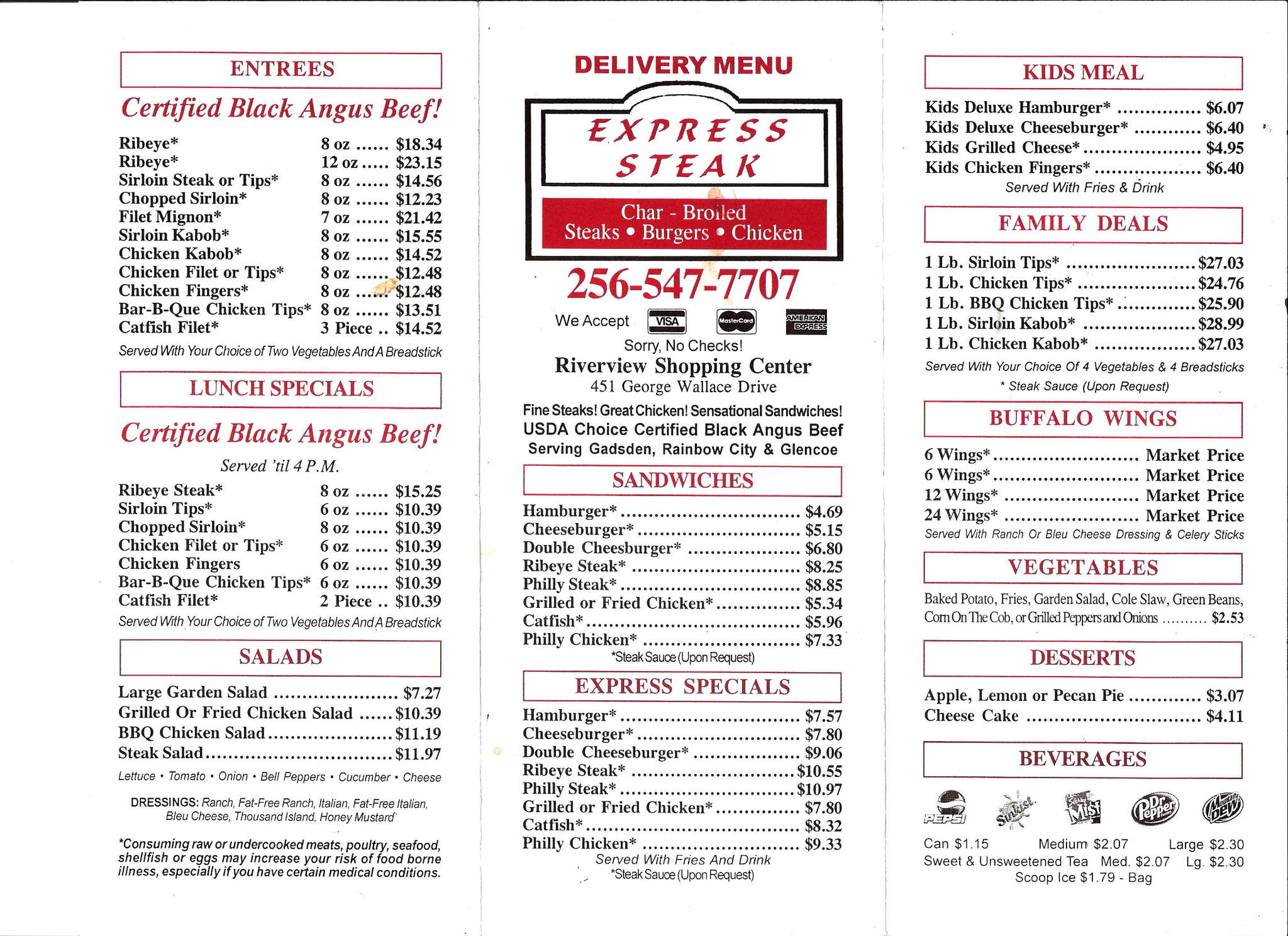 Express Steak Menu Menu For Express Steak Gadsden Gadsden