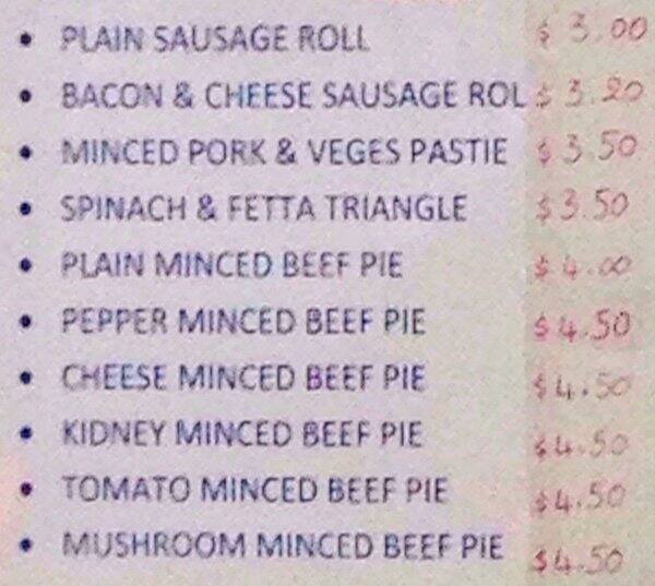 Hilltop Bakery Menu, Menu for Hilltop Bakery, Everton Park, Brisbane