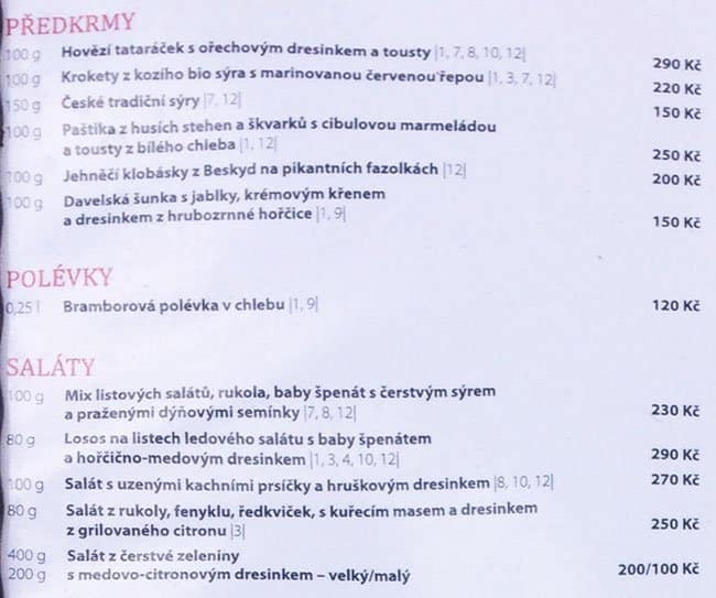 Carta de Café Lippert Restaurant