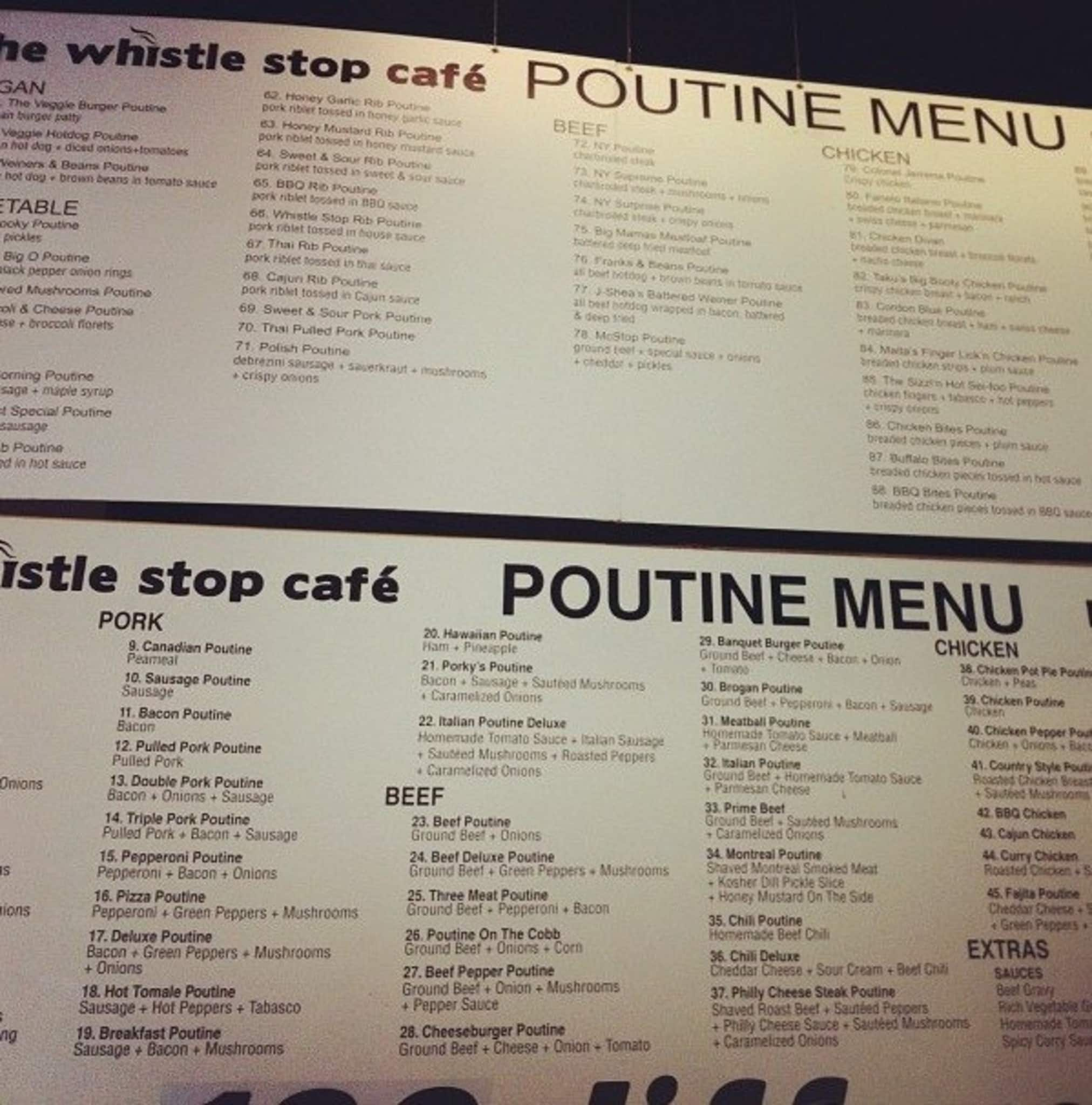 Whistle Stop Cafe Menu, Menu for Whistle Stop Cafe