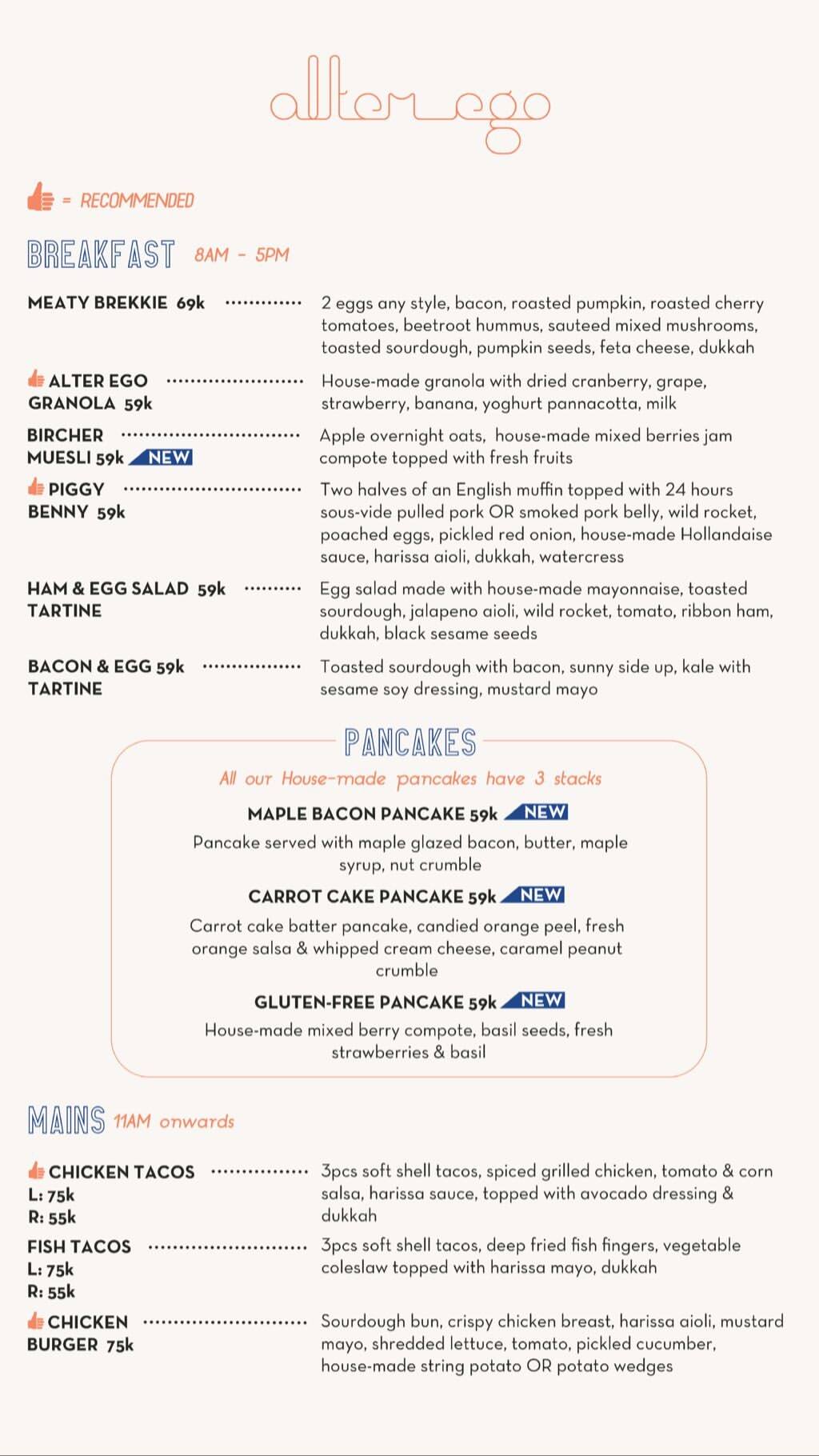 Alter Ego Menu Menu For Alter Ego Canggu Bali