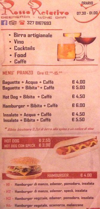 Menu di Rosso relativo 