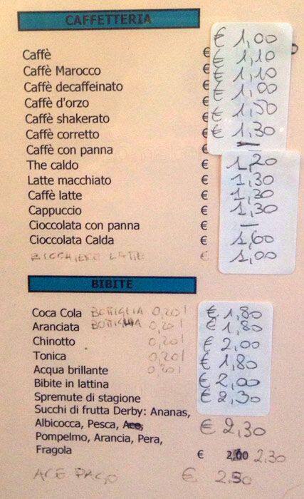 Menu di Max Bar Caffetteria 