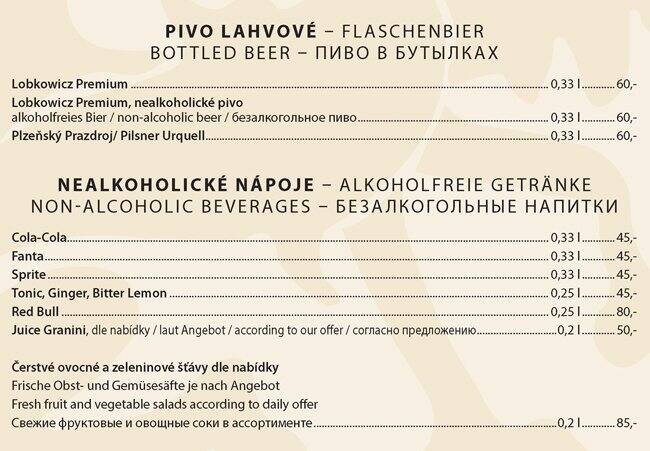 Restaurant Julius Zeyer Grandhotel Ambassador Menu