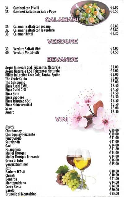 Menu di Fior di ciliegio 