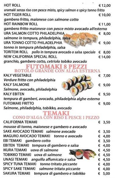 Menu di Fior di ciliegio 