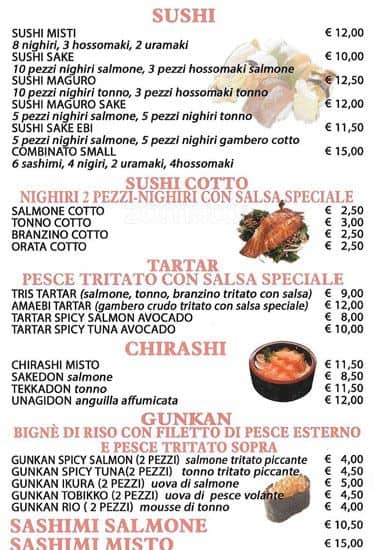 Menu di Fior di ciliegio 