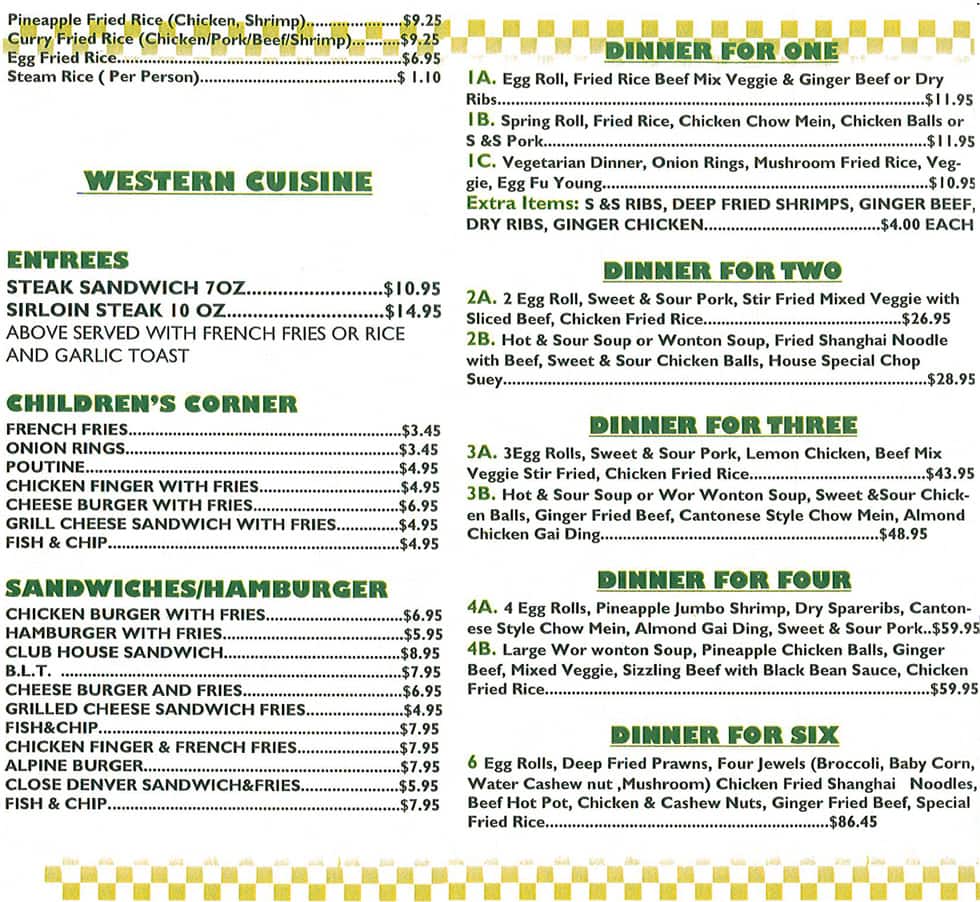 Menu at Happy Valley Restaurant, Okotoks, Village Ln