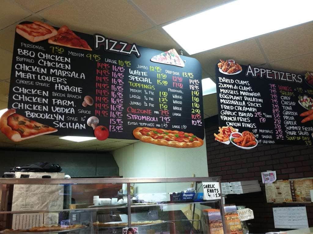 Menu at Manny's Pizza pizzeria, Union