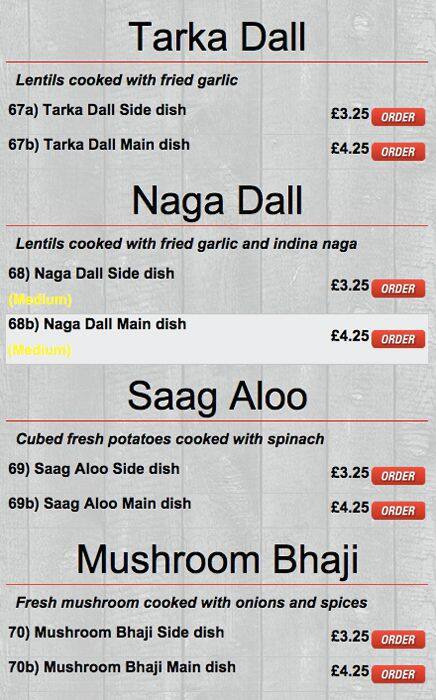 Monkeys Indian Takeaway menu