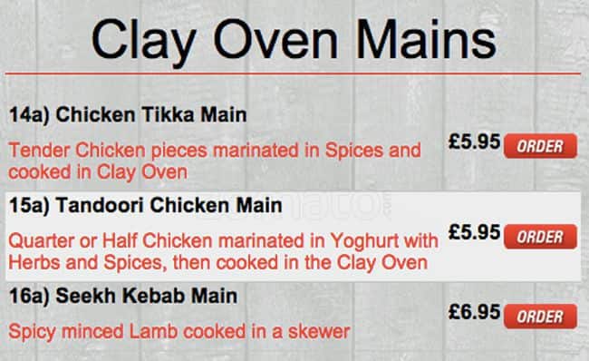Monkeys Indian Takeaway menu
