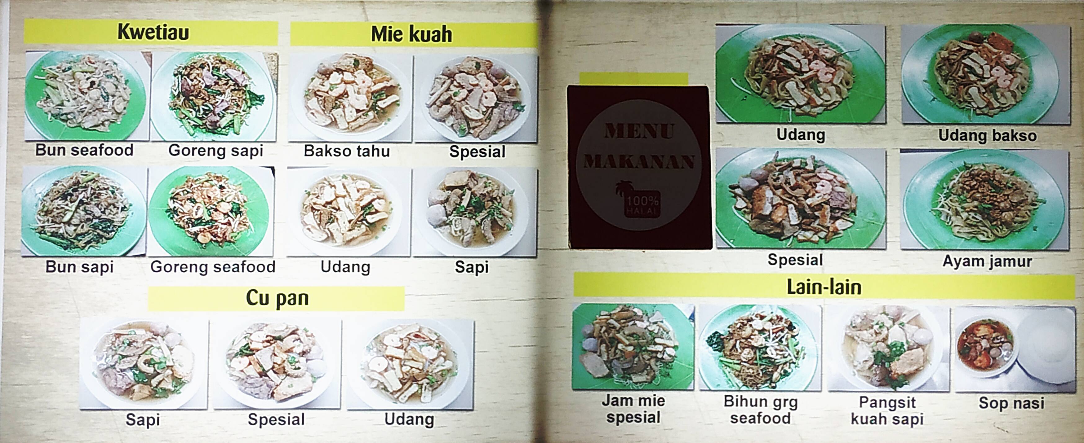 Carta Del Restaurante Kwetiau Sapi A On Central Jakarta Metro Tanah