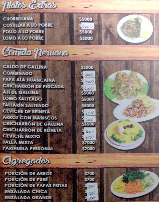 Donde Rodrigo menu