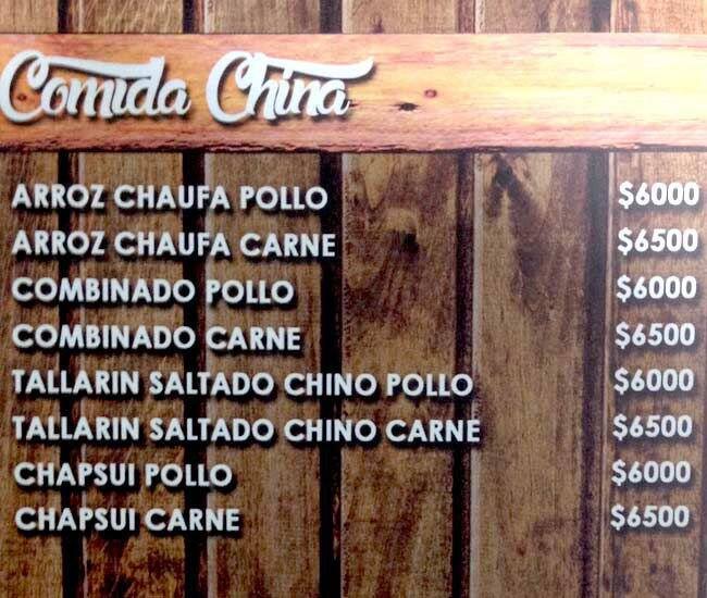Donde Rodrigo menu