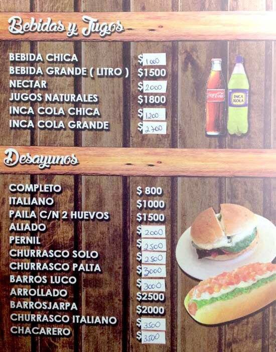 Donde Rodrigo menu