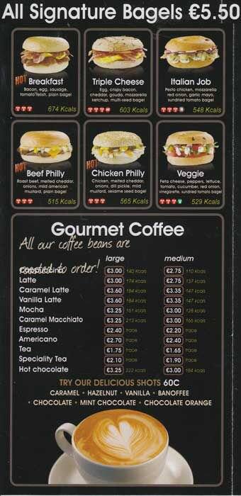 The Bagel Bar Coffee House Menu